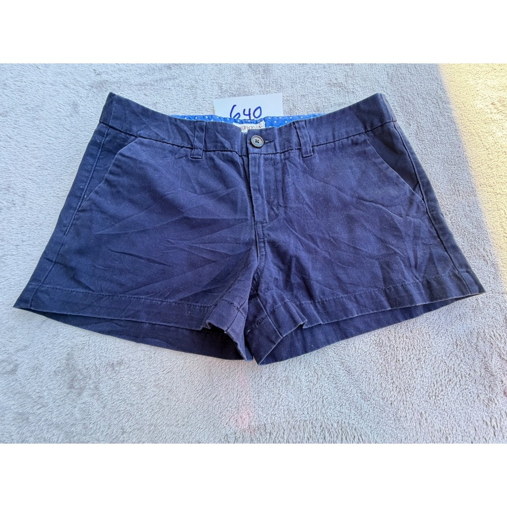 Merona Chino Shorts Women Size 4 Navy Blue Cotton Mid Rise Casual